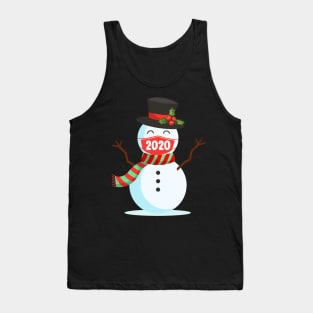 Snowman Wearing Mask - Quarantine Christmas 2020 Tank Top